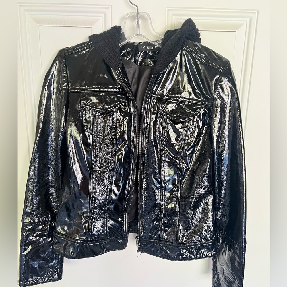 Slate & Willow patent leather jacket